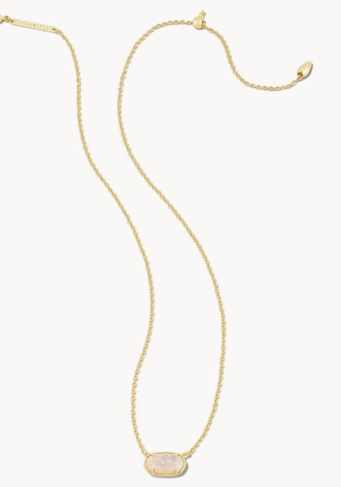 The Grayson Gold Pendant Necklace in Iridescent Drusy