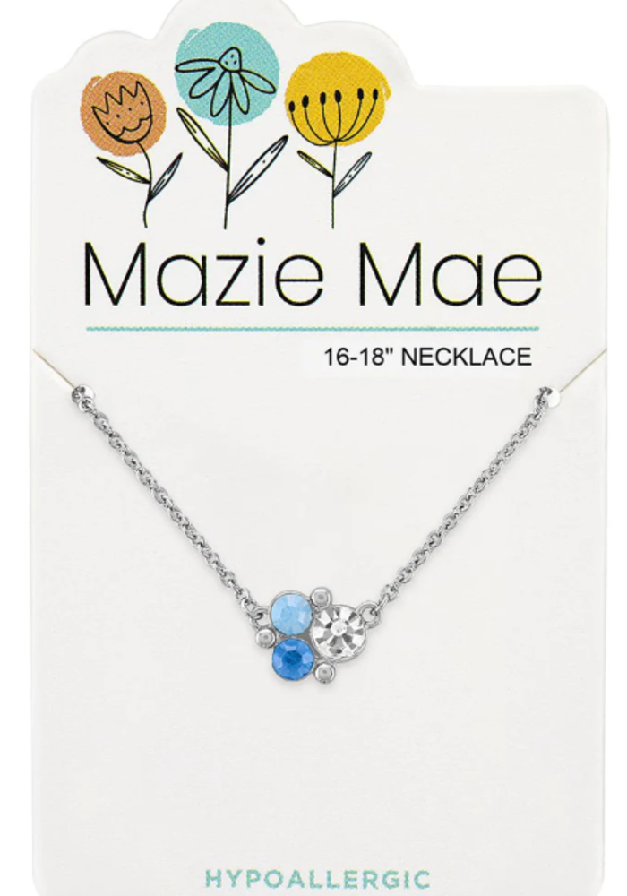 Mazie Mae Silver Air Blue Opal Cluster Necklace
