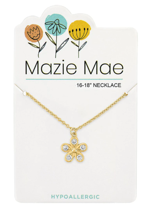 Mazie Mae Gold Crystal Flower Necklace