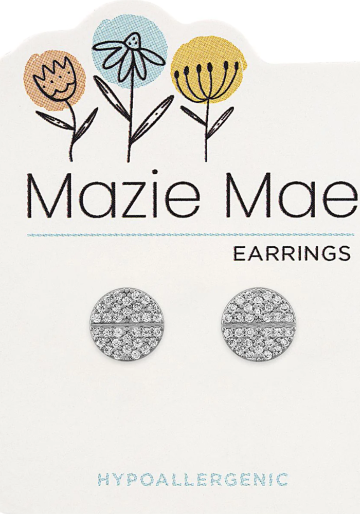 Mazie Mae Silver Split Pave Stud Earrings
