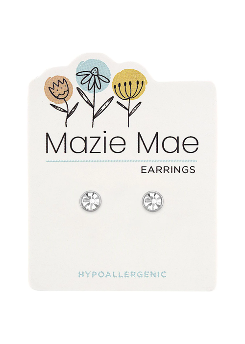Mazie Mae Silver Crystal Stud Earrings