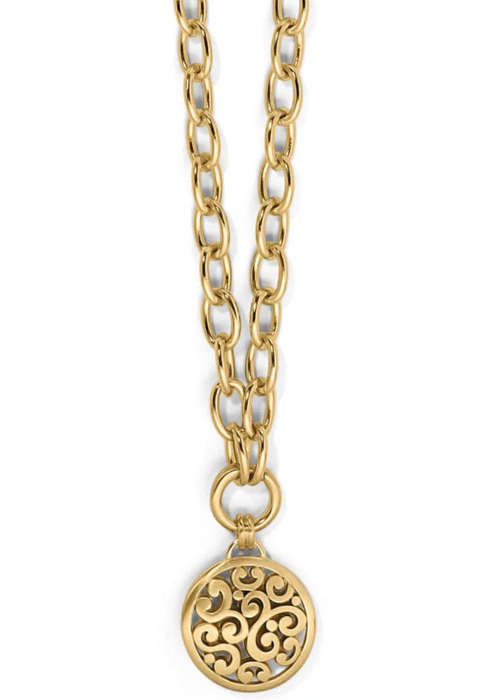 Contempo Gold Medallion Charm Necklace
