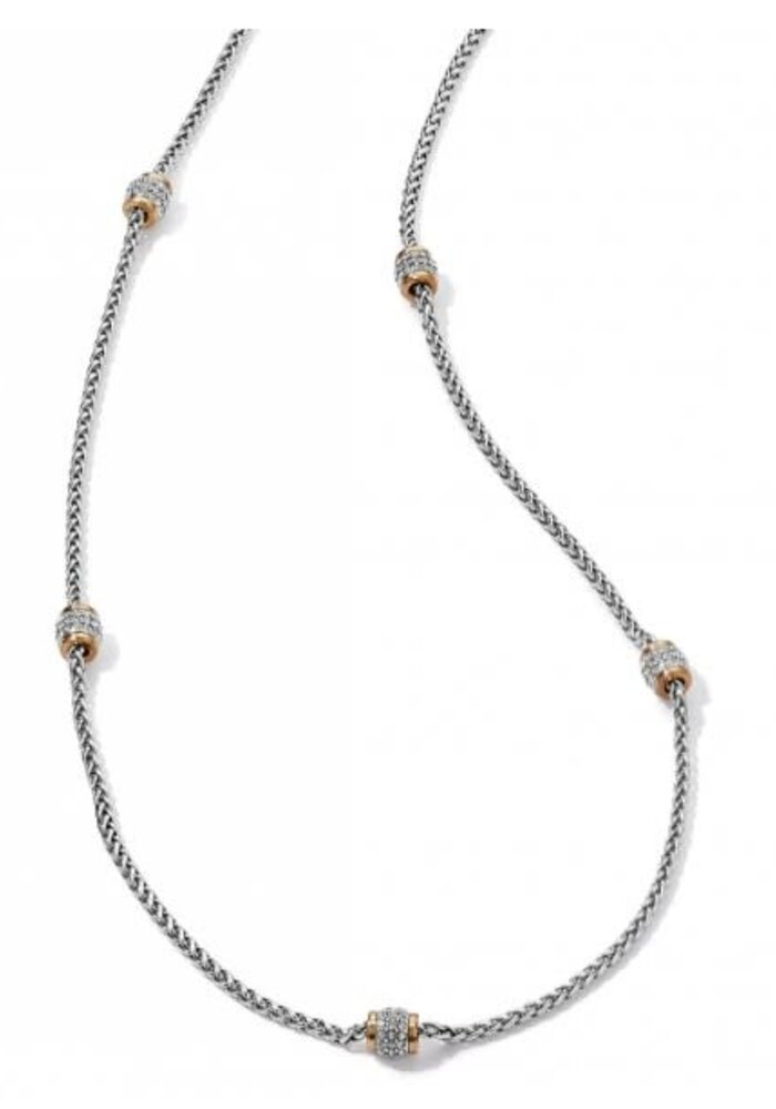 Meridian Two Tone Long Necklace Silver + Gold