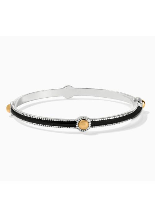 Brighton Interlok Noir Slim Bangle | Black/Two Tone