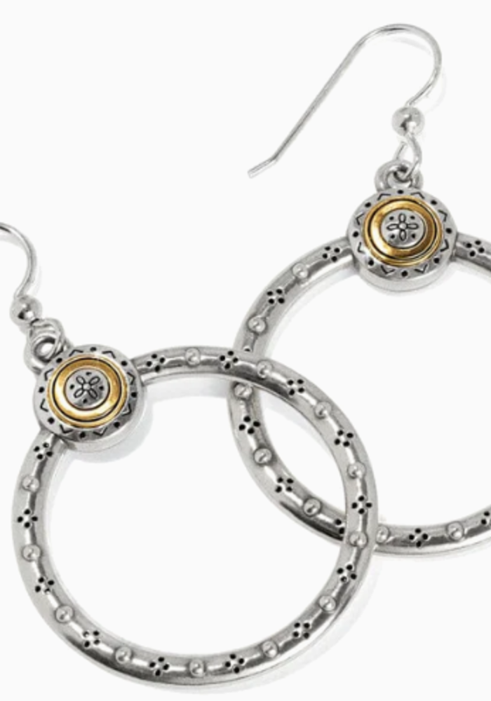 Mosaic Two tone French Wire Hoop Earrings