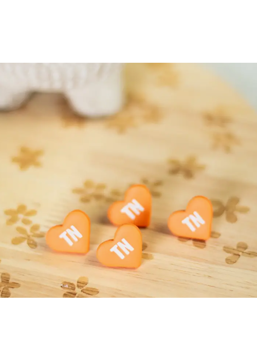TN Orange Heart Stud Earrings