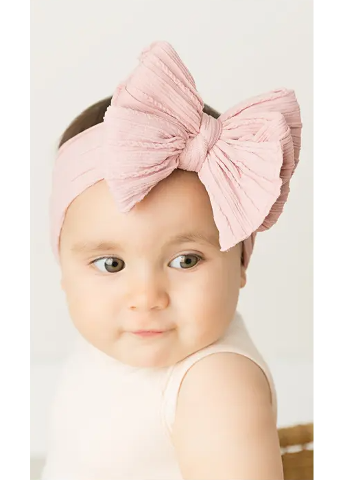 Cable Knit Baby Bow Headband