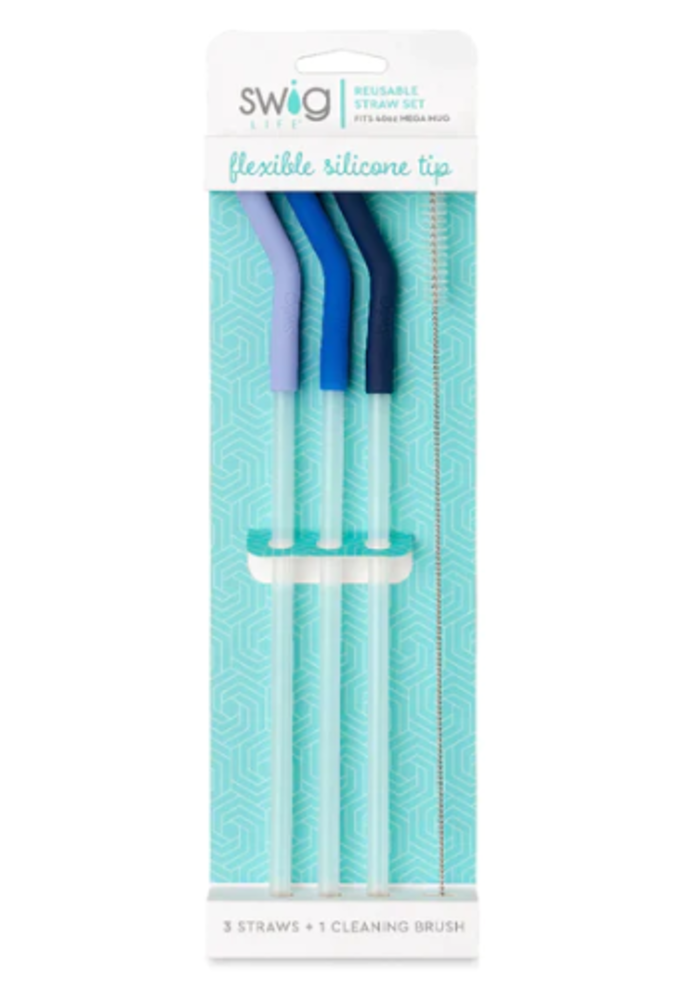 Swig Flexible Silicone Tip Reusable Straw Sets
