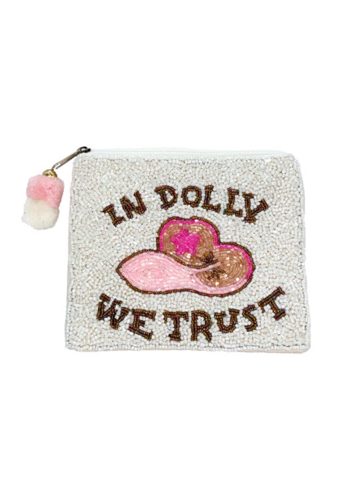 In Dolly We Trust Beaded Pouch
