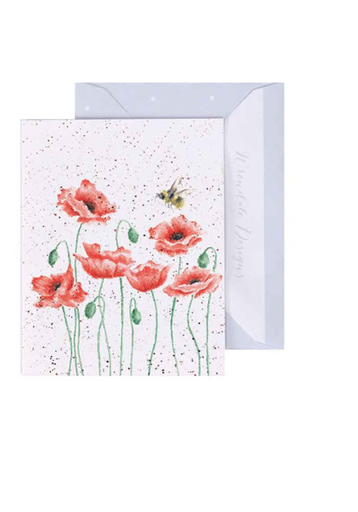 Poppies + Bee Gift Enclosure Card