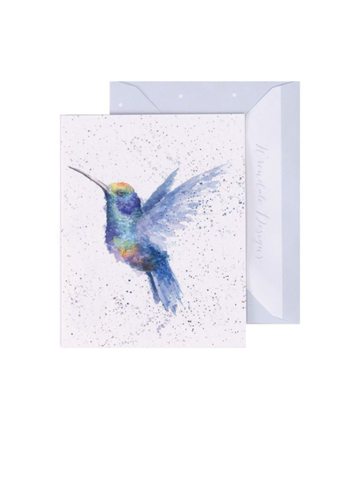 Rainbow Blue Hummingbird Gift Enclosure Card