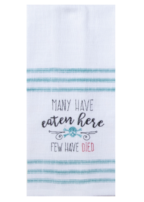 Eaten Here Embroidered Flour Sack Towel