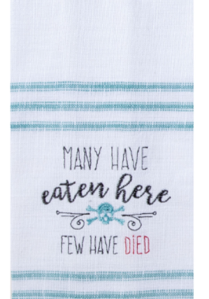Eaten Here Embroidered Flour Sack Towel