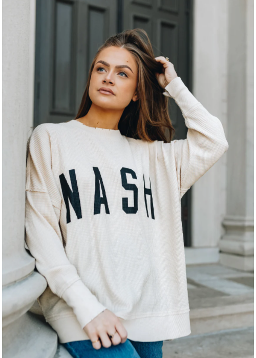 The NASH Collection The NASH Waffle Knit Tunic Top | Tan