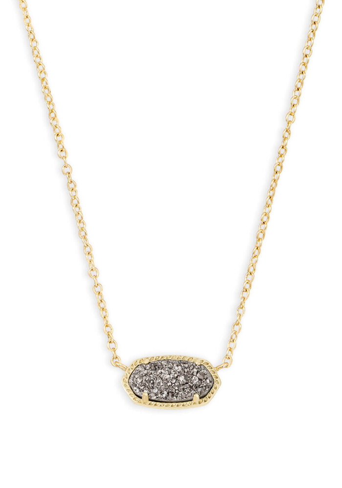 The Elisa Pendant Necklace in Platinum Drusy