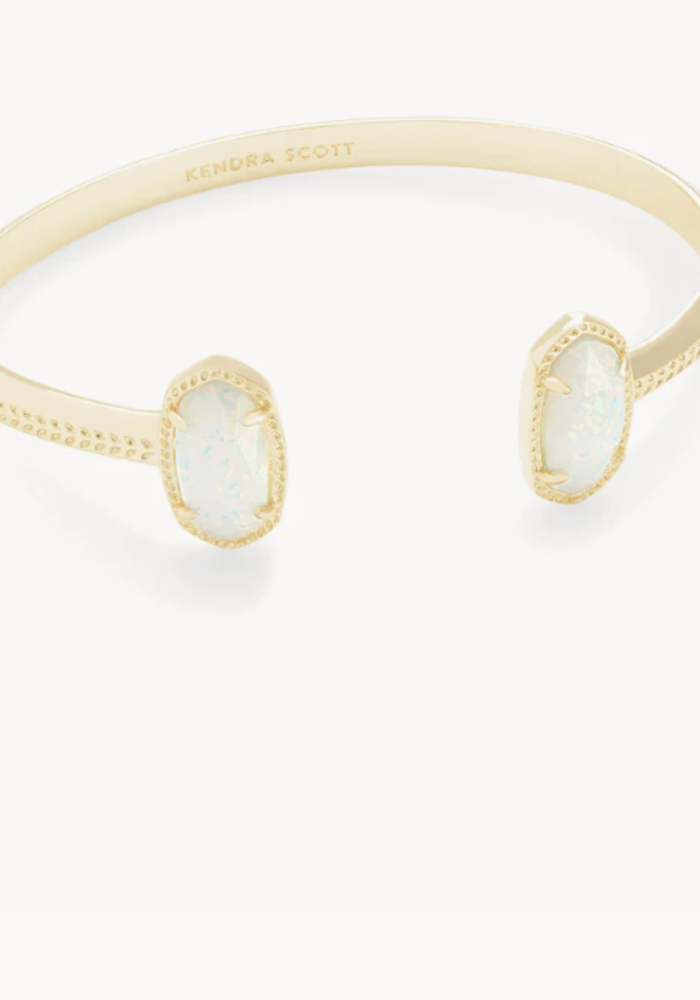 The Elton Gold Bracelet in White Opal