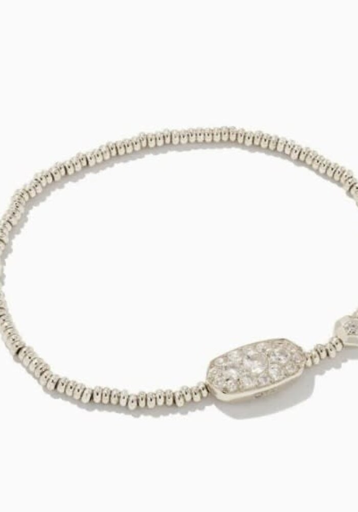 The Grayson Crystal Stretch Bracelet in White Crystal