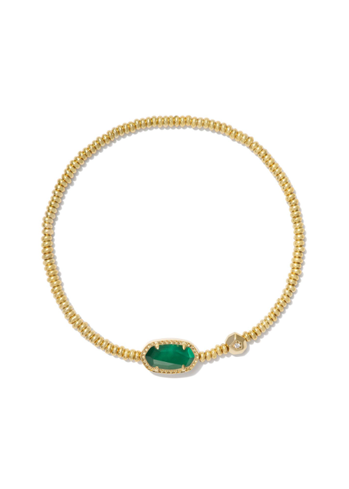 Kendra Scott The Grayson Gold Stretch Bracelet in Emerald Illusion