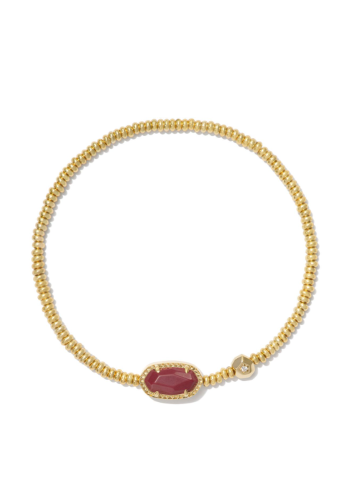 The Grayson Gold Stretch Bracelet in Maroon Magnesite