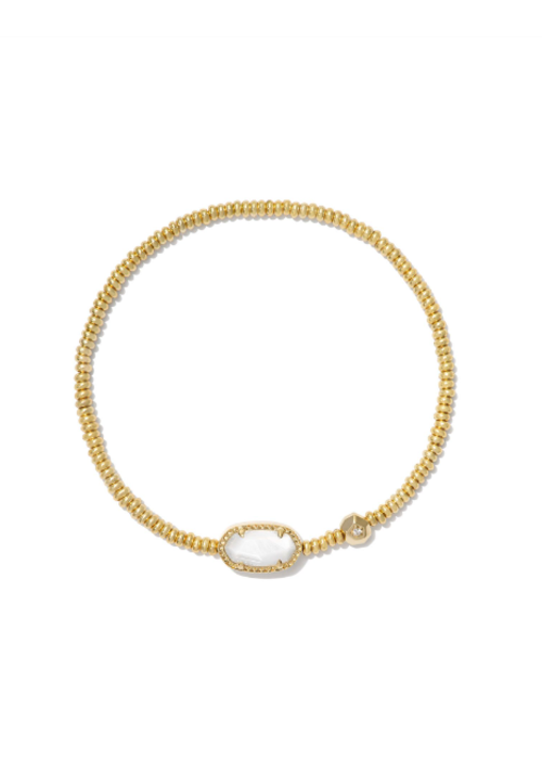 Kendra Scott The Grayson Gold Stretch Bracelet in White Mother of Pearl