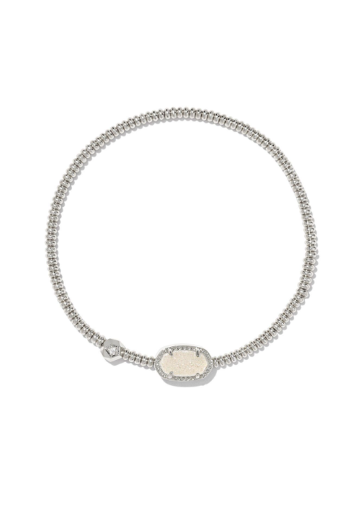 The Grayson Silver Stretch Bracelet in Iridescent Drusy
