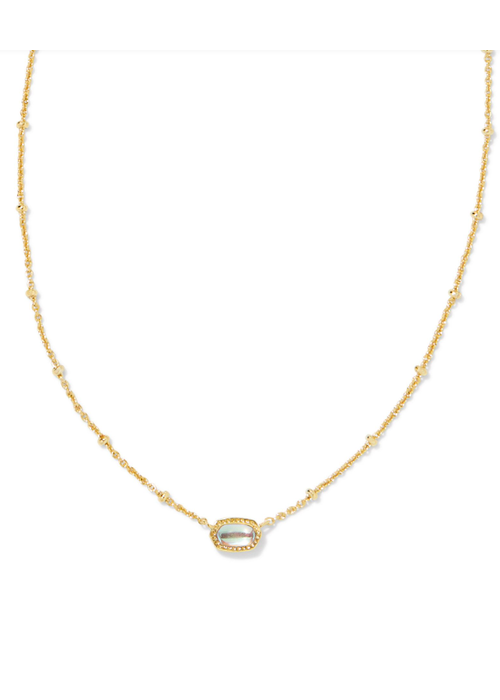 Kendra Scott The Mini Elisa Gold Necklace in Dichroic Glass