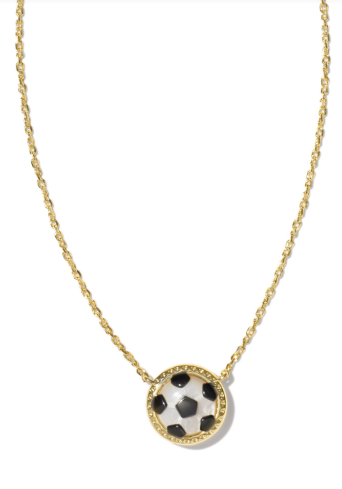 The Soccer Pendant in Ivory Mother of Pearl