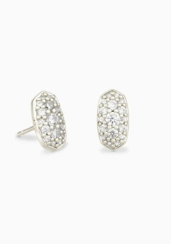 The Grayson Stud Earrings in White Crystal