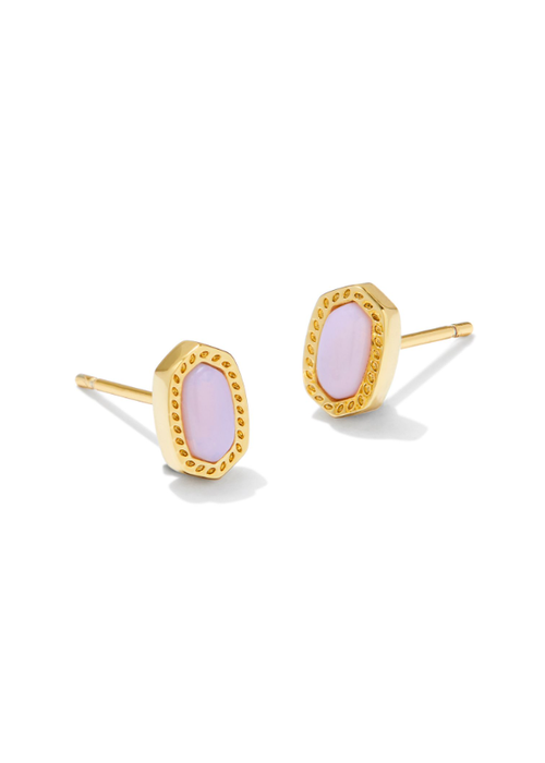 Kendra Scott The Mini Ellie Gold Stud Earrings in Pink Opalite Crystal