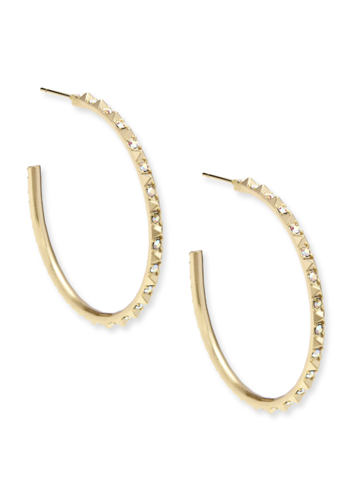 The Veronica Hoop Earrings in Iridescent Crystal
