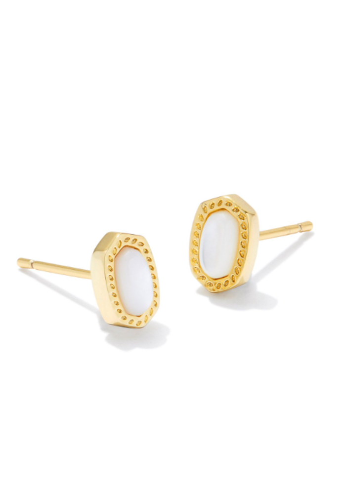 The Mini Ellie Stud Earring in Ivory Mother of Pearl