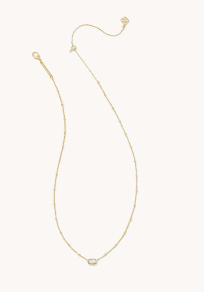 The Mini Elisa Gold Necklace in Ivory Mother of Pearl