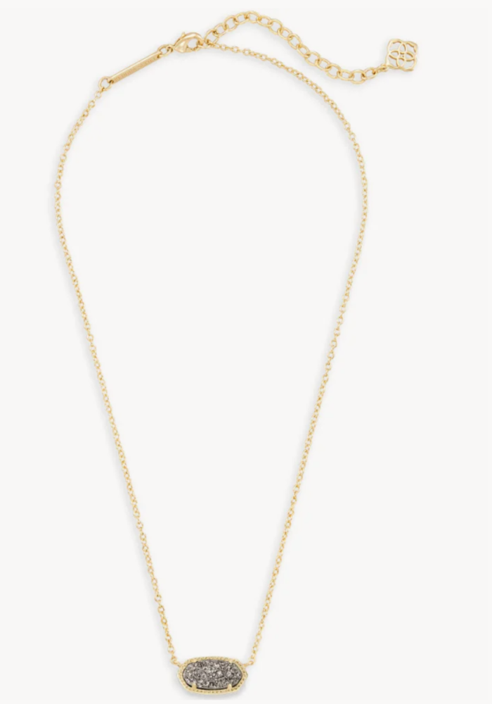 The Elisa Pendant Necklace in Platinum Drusy
