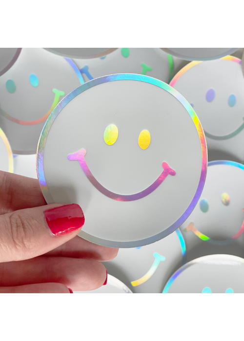 Holographic Smiley Face Sticker