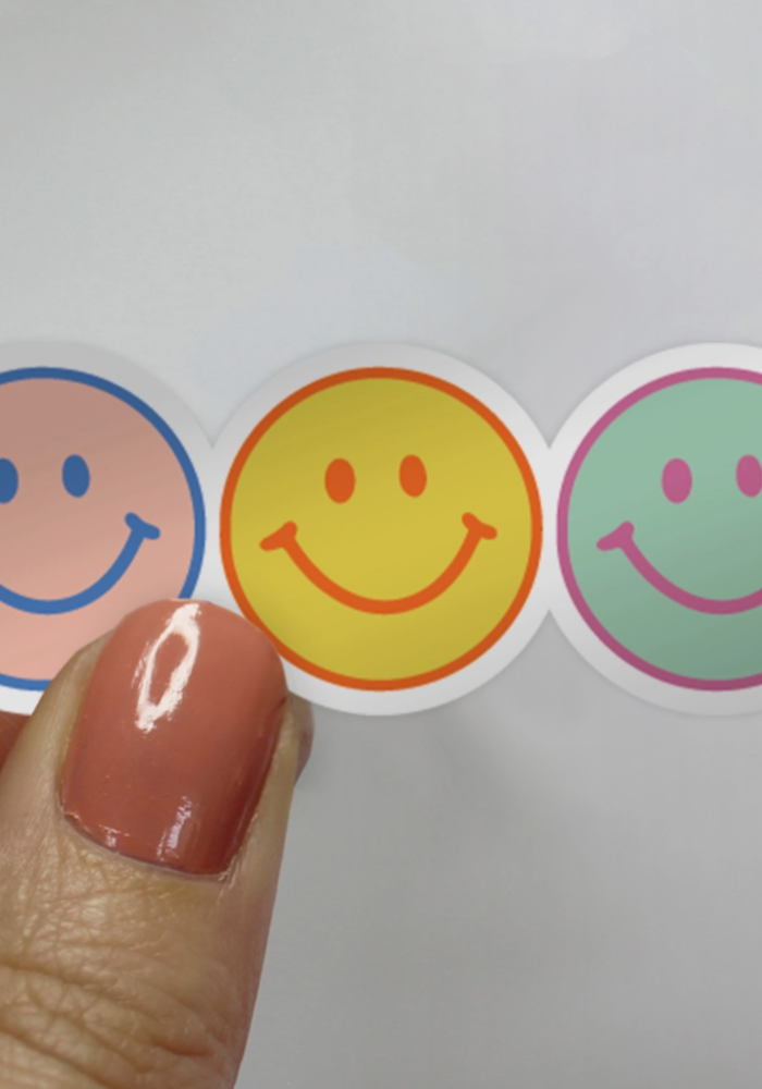 Smiley Face Trio Glossy Sticker