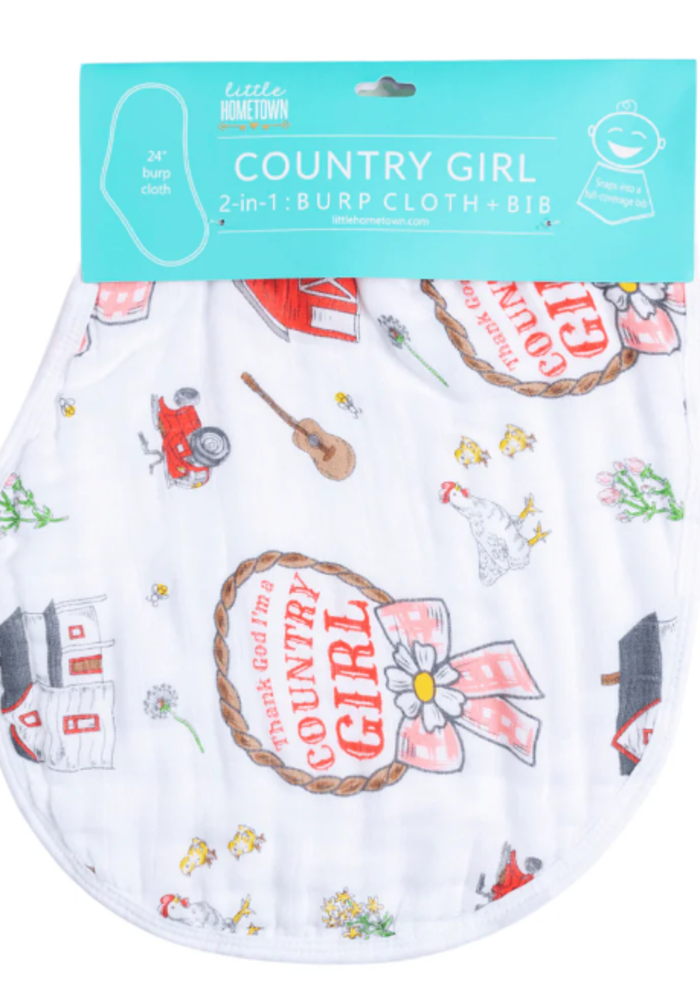Country Girl Baby Burp + Bib Combo