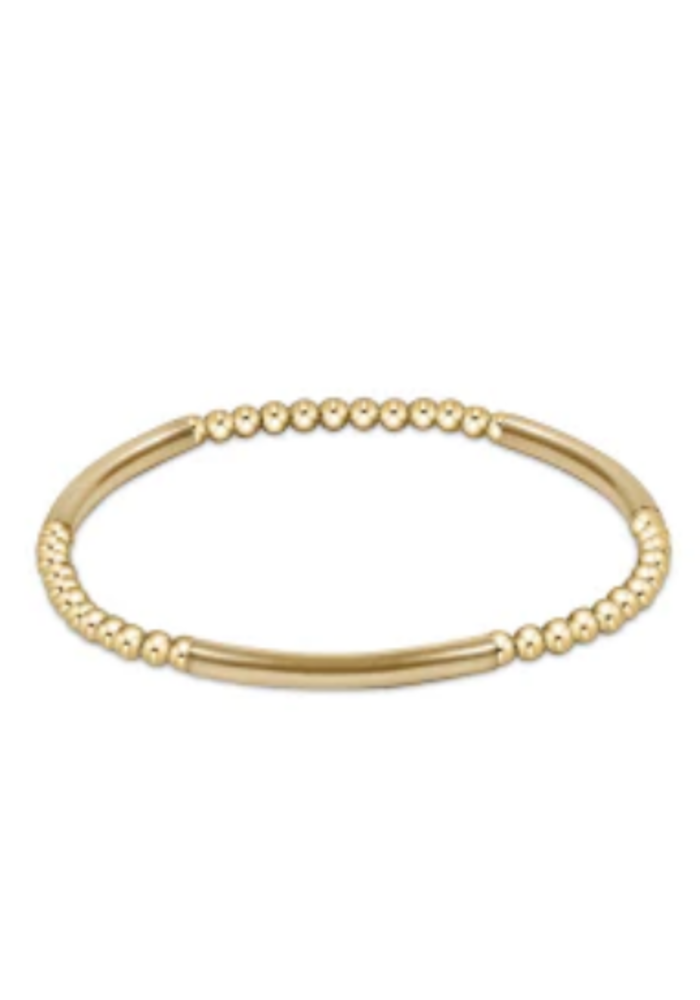 Bliss Bar Gold Pattern 3mm Bead Bracelet Gold
