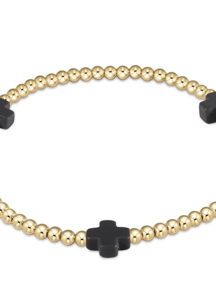Enewton Extends Signature Cross Gold Pattern 3mm Bead Bracelet