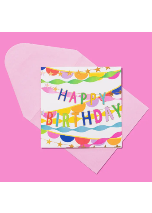 Happy Birthday Streamers Enclosure Card