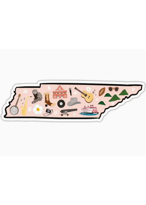Pink Tennessee State Sticker