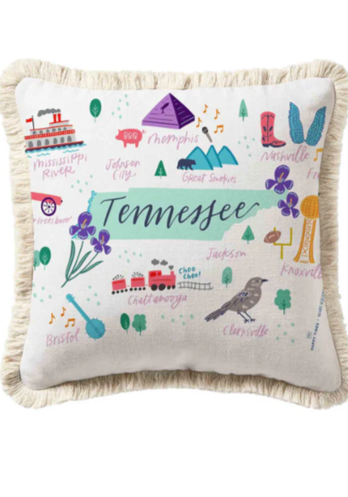 Square Tennessee Fringe Pillow