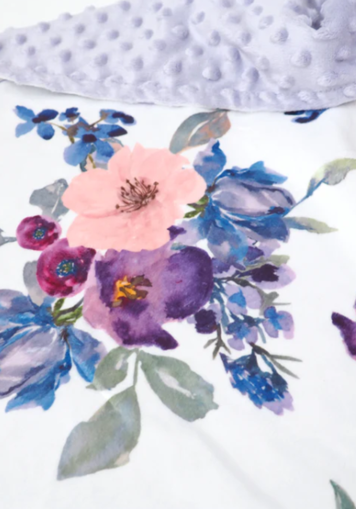 Purple Floral + Blush Floral Blanket | 30x40