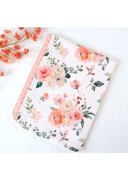 Peach Floral Blanket | 30x40