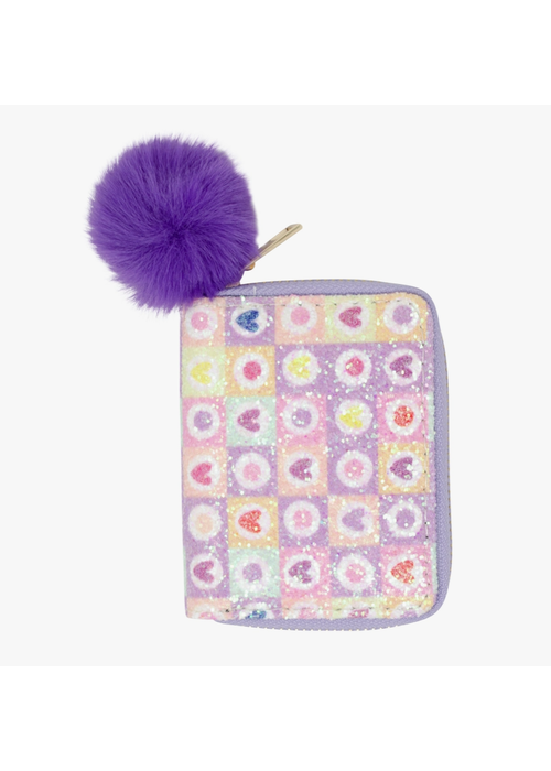Glitter Hearts Wallet | Purple