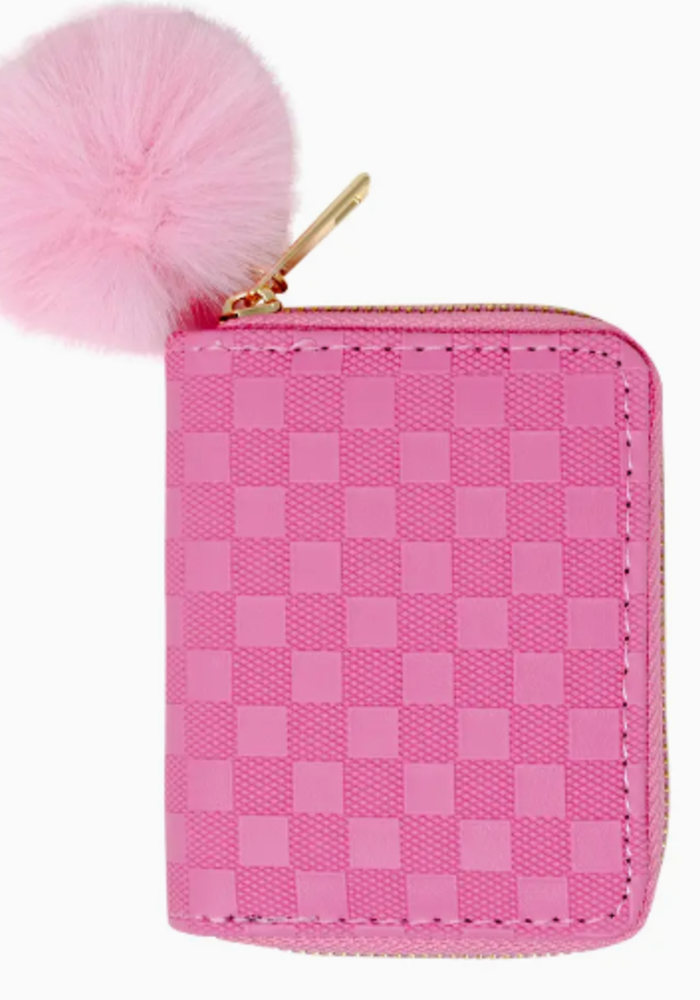 Checker Canvas Wallet | Hot Pink
