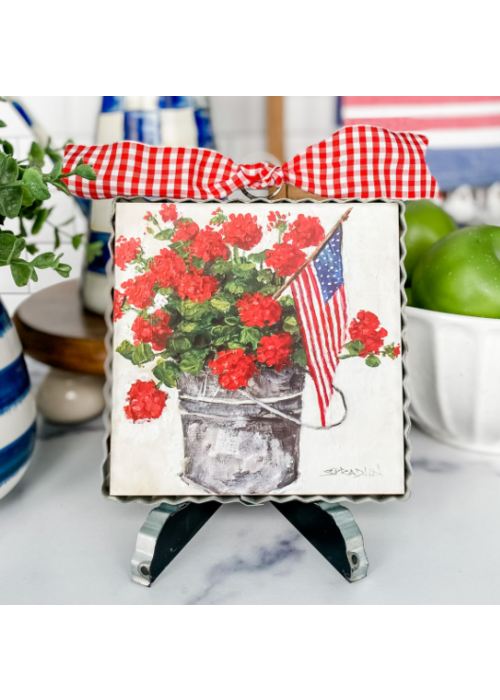 The Round Top Collection Gallery Bucket of Geraniums