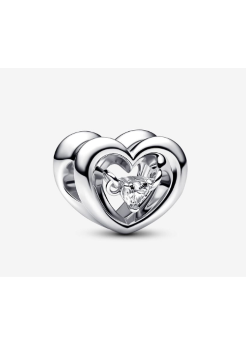 Pandora Radiant Heart & Floating Stone Charm Sterling Silver
