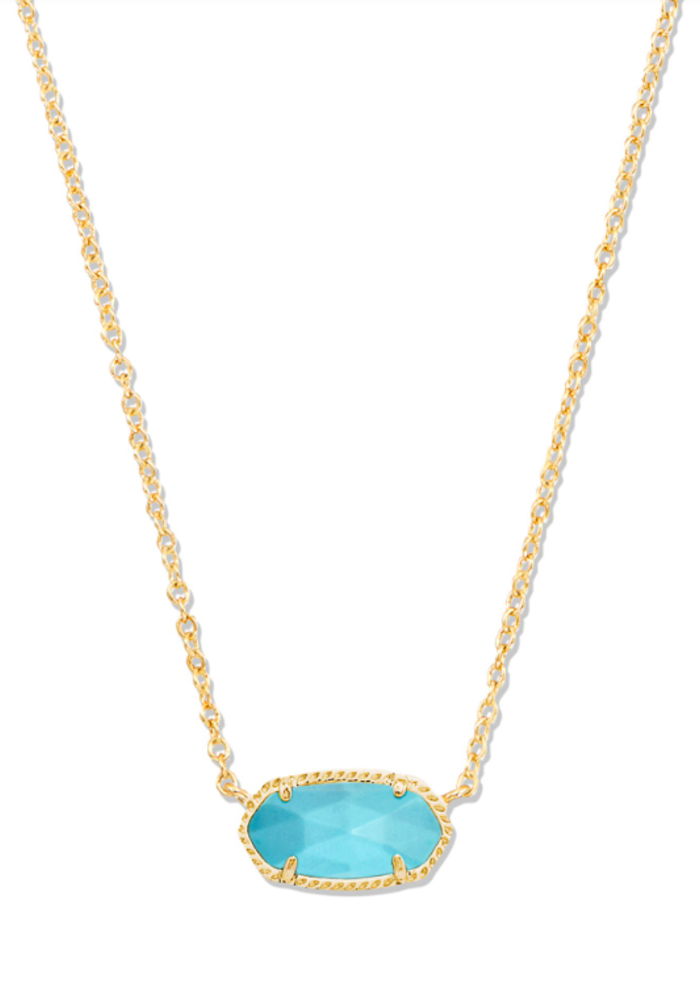 The Elisa Gold Necklace in Turquoise Magnesite