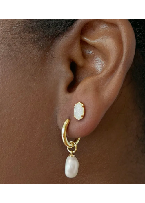 Kendra Scott The Emilie Gold Stud Earrings in Iridescent Drusy