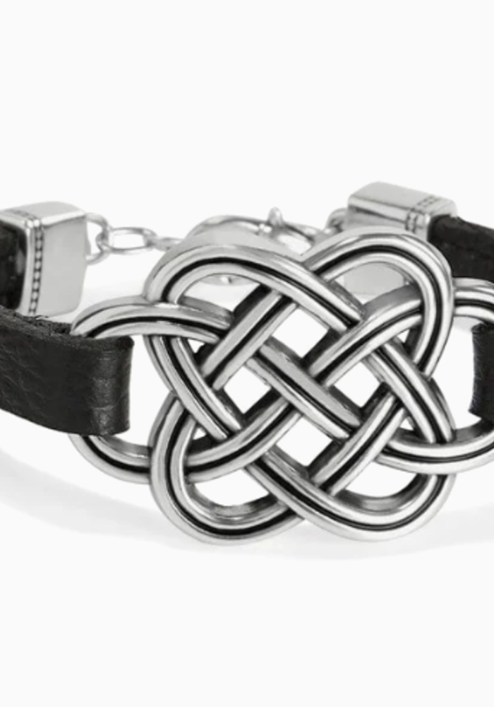 Interlok Trellis Leather Black Bracelet